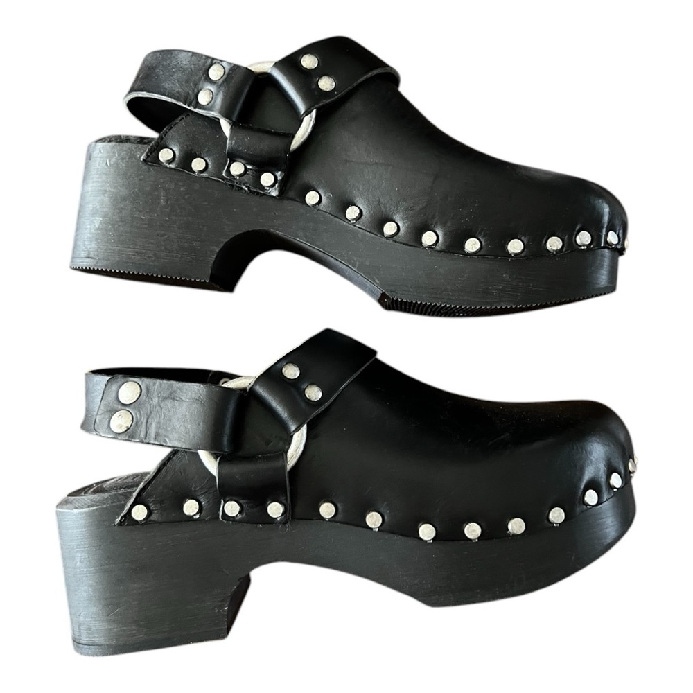 Re/done 70s Studded Leather Slingback Clogs - Picture 2 of 6